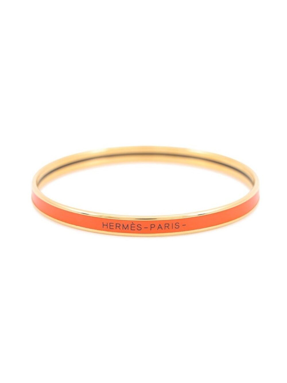 Hermes Bangle Enamel Bracelet Uni Orange Gold